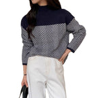 Women's Chunky Knit Jumper with Stand-Up Collar