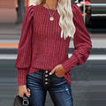 Women's Chunky Knit Jumper with Structured Sleeves