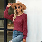 Women's Chunky Knit Jumper with Structured Sleeves