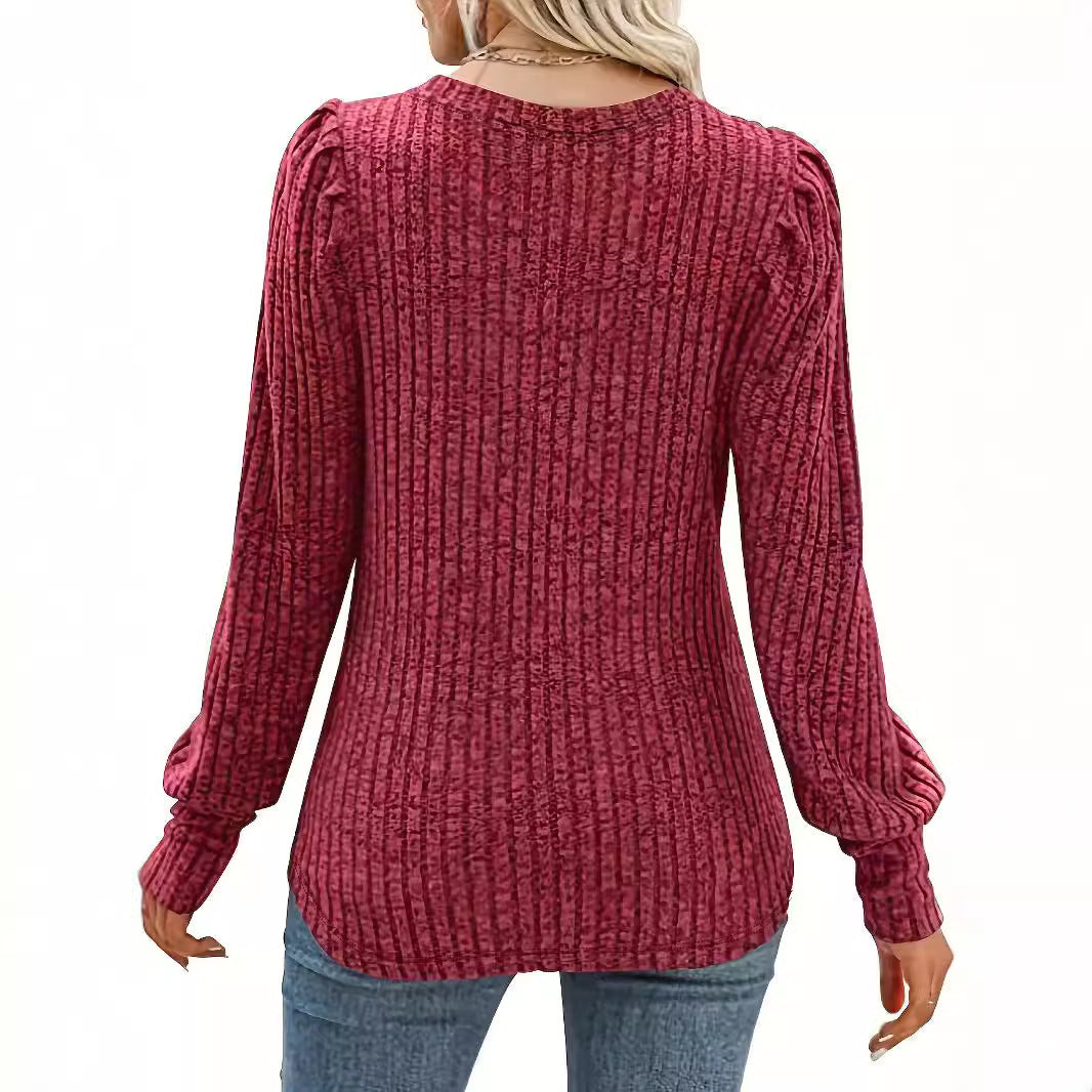 Women's Chunky Knit Jumper with Structured Sleeves
