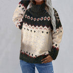 Women's Fair Isle Pattern Chunky Knit Jumper in Thick Knitwear