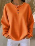 Women's Henley Neck Jumper with Soft Knit Fabric and Button Detail