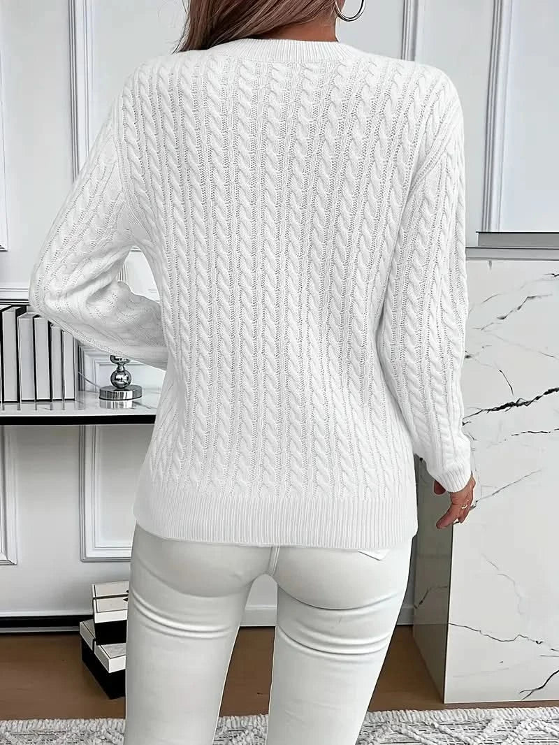 Women's Knitted Crew Neck Jumper in Soft Breathable Fabric