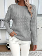 Women's Knitted Crew Neck Jumper in Soft Breathable Fabric
