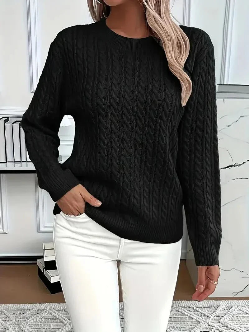 Women's Knitted Crew Neck Jumper in Soft Breathable Fabric