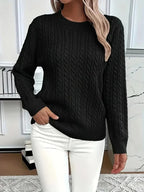 Women's Knitted Crew Neck Jumper in Soft Breathable Fabric