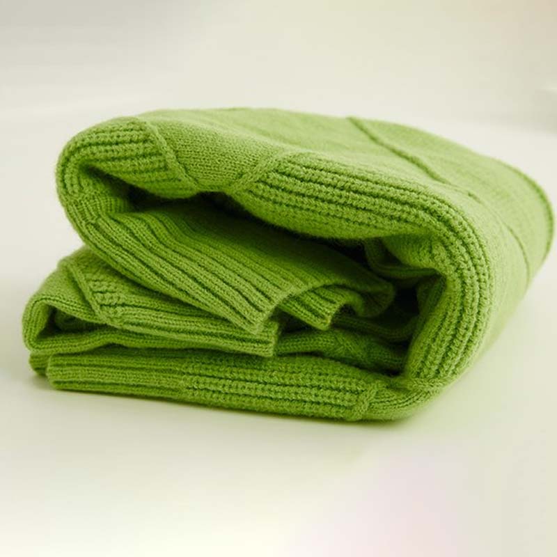 Women's Knitted Turtleneck Jumper with Cozy Drape