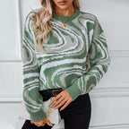 Women's Knitted Wave Pattern Jumper in Lightweight Knit