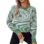Women's Knitted Wave Pattern Jumper in Lightweight Knit