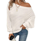 Women's Lightweight Knitted Jumper with Asymmetrical Neckline