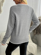 Women's Long-Sleeved Jumper with Snowflake Pattern
