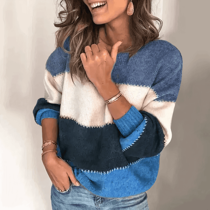 Women's Long-Sleeved Striped Jumper with Casual Fit