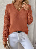 Women's Long-Sleeved V-Neck Knitted Jumper in Classic Fit