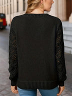 Women's Long-Sleeved V-Neck Knitted Jumper in Classic Fit