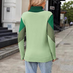 Women's Long Sleeve High Collar Knitted Jumper with Comfortable Stretch