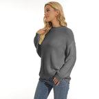 Women's Long Sleeve Textured Knit Jumper with Structured Pattern