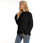 Women's Long Sleeve Textured Knit Jumper with Structured Pattern