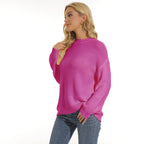 Women's Long Sleeve Textured Knit Jumper with Structured Pattern