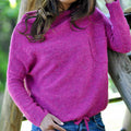 Women's Longline Cable Knit Jumper with Kangaroo Pocket