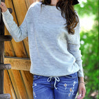 Women's Longline Cable Knit Jumper with Kangaroo Pocket