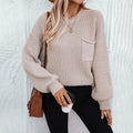 Women's Longline Cable Knit Jumper with Structured Pattern