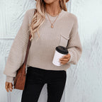 Women's Longline Cable Knit Jumper with Structured Pattern