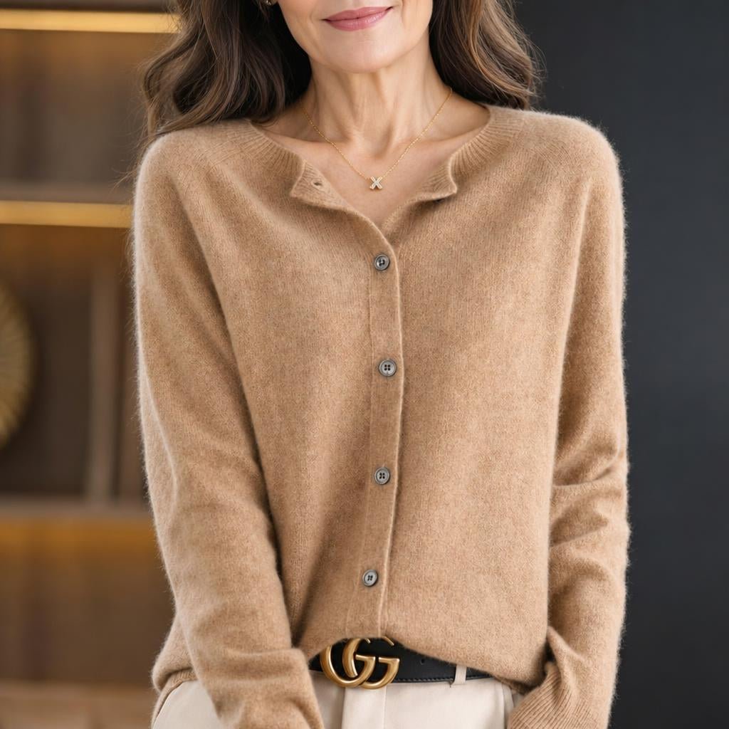 Women's Longline Cardigan with Button Closure in Soft Knit