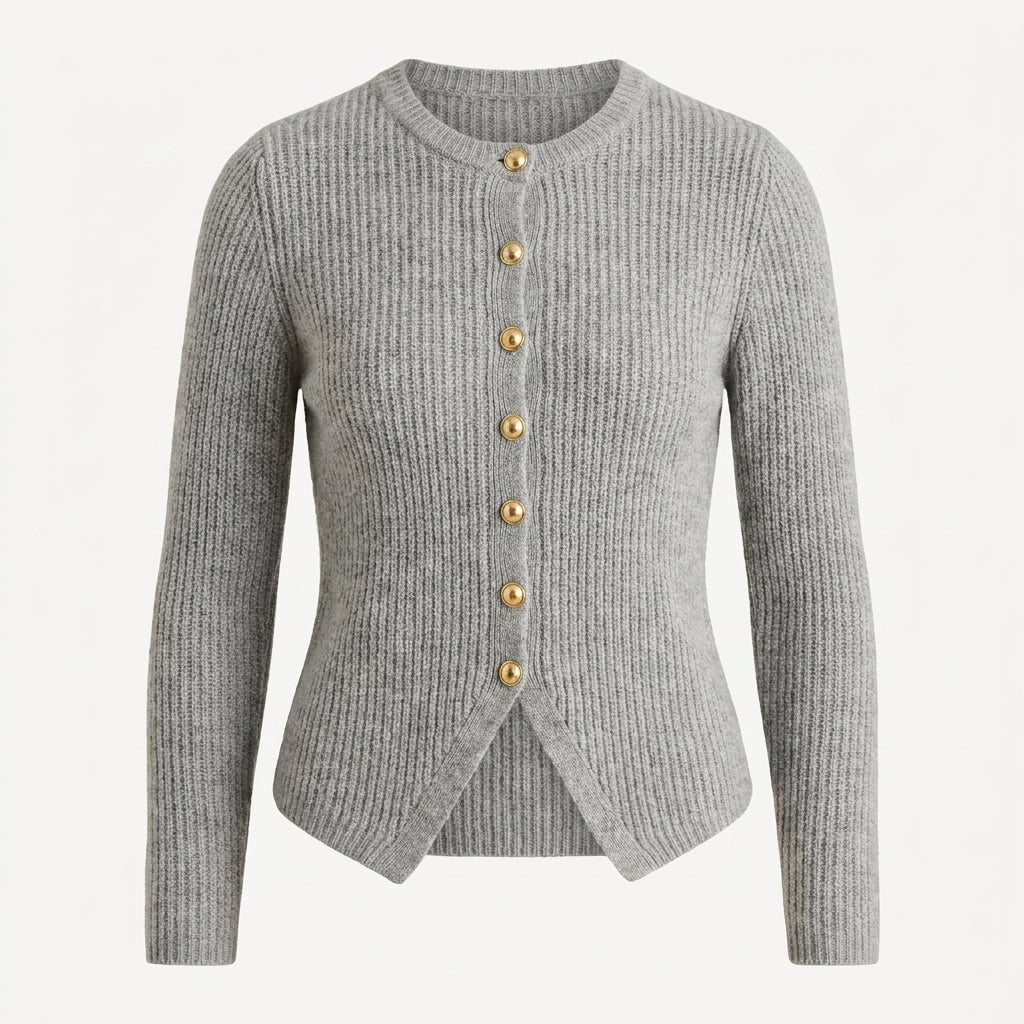 Women's Longline Cardigan with Button Front in Chunky Knit