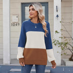 Women's Longline Colour Block Jumper with Long Sleeves