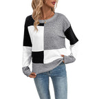 Women's Longline Colour Block Jumper with Long Sleeves