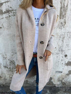 Women's Longline Open Cardigan with Deep Pockets