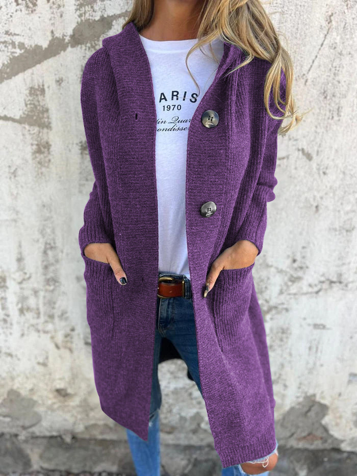 Women's Longline Open Cardigan with Deep Pockets