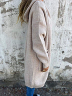 Women's Longline Open Cardigan with Deep Pockets