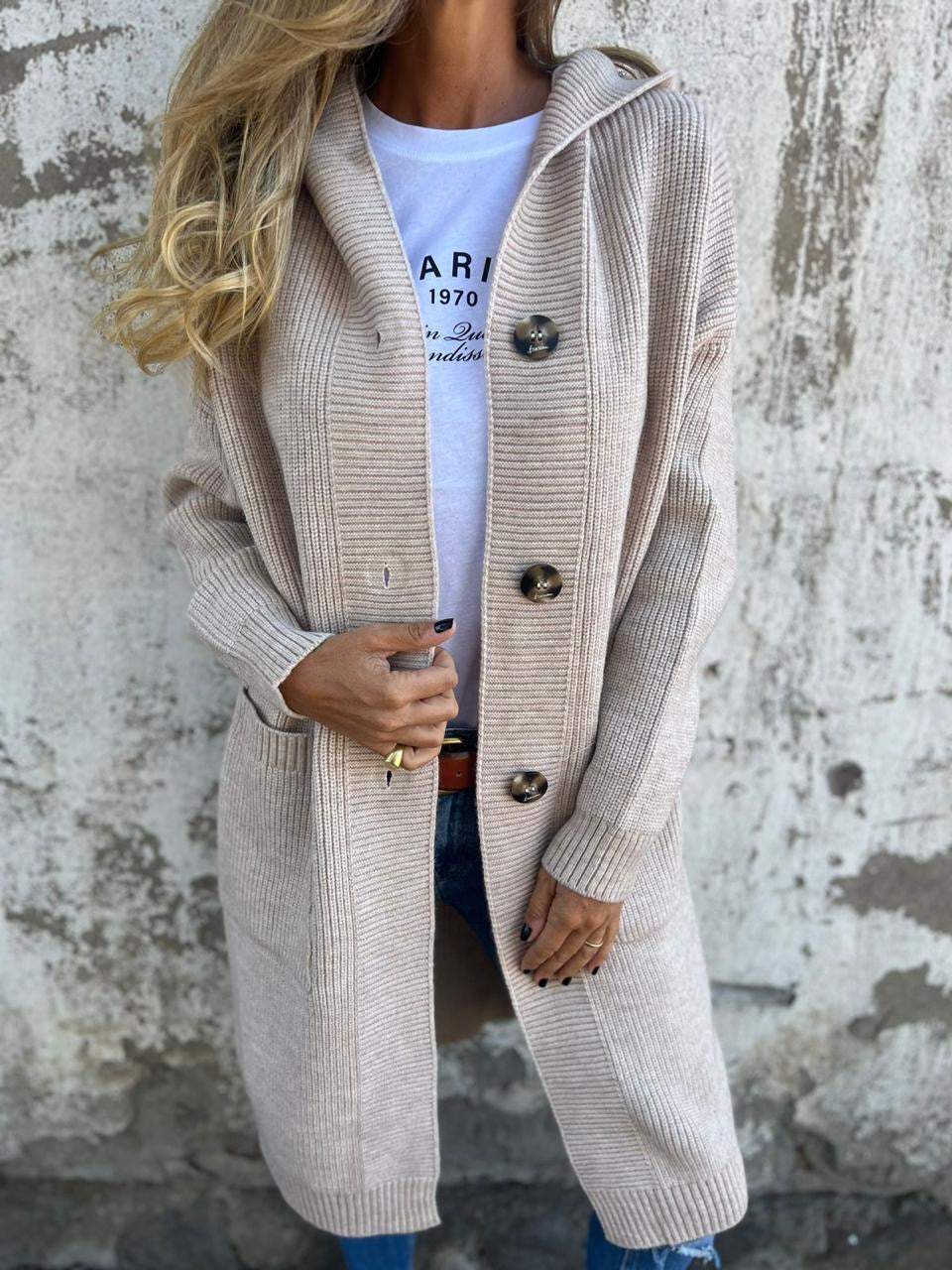 Women's Longline Open Cardigan with Deep Pockets