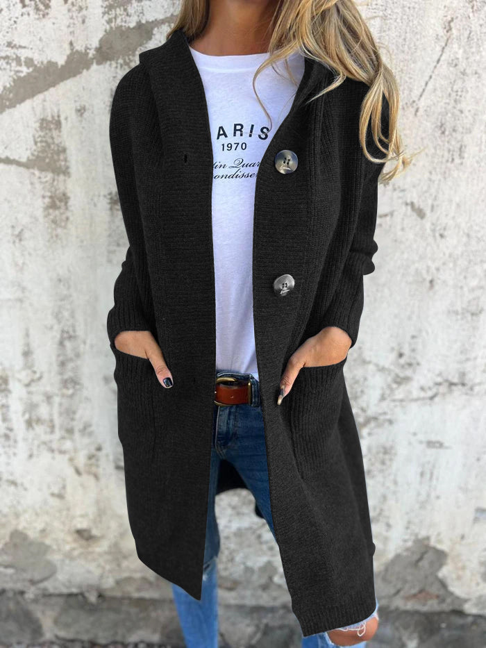 Women's Longline Open Cardigan with Deep Pockets