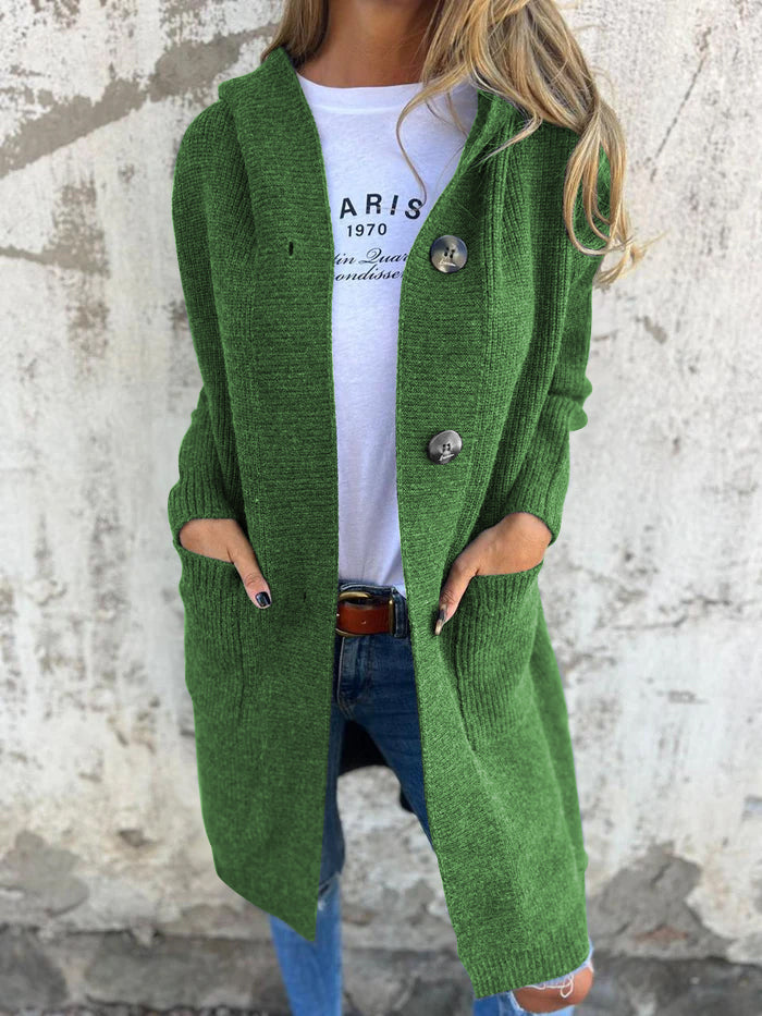 Women's Longline Open Cardigan with Deep Pockets