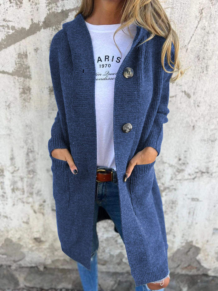 Women's Longline Open Cardigan with Deep Pockets