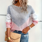 Women's Loose Fit Knitted Cotton Jumper with Classic Cut