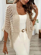 Women's Openwork Crochet Cardigan in Lightweight Design