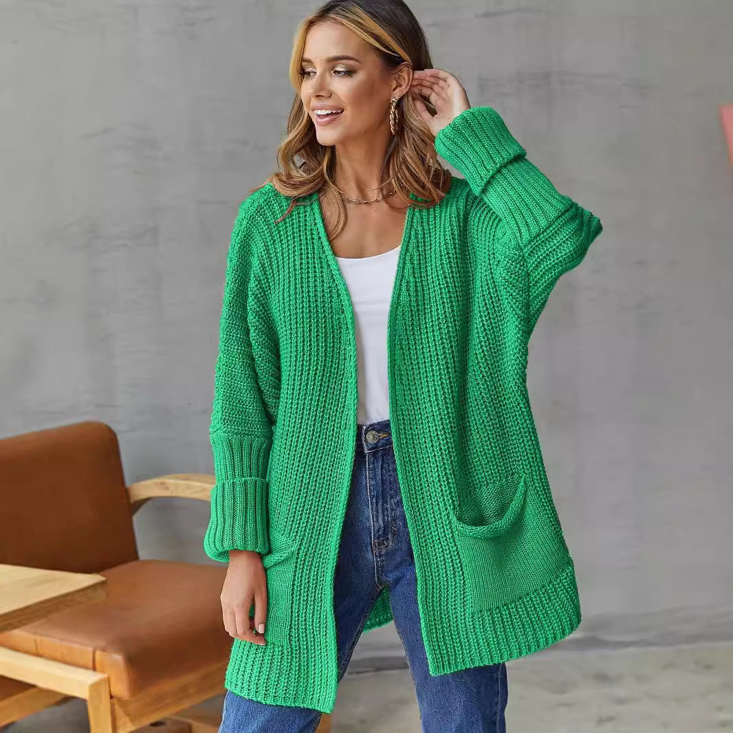 Women's Oversized Cardigan with Hood and Deep Pockets