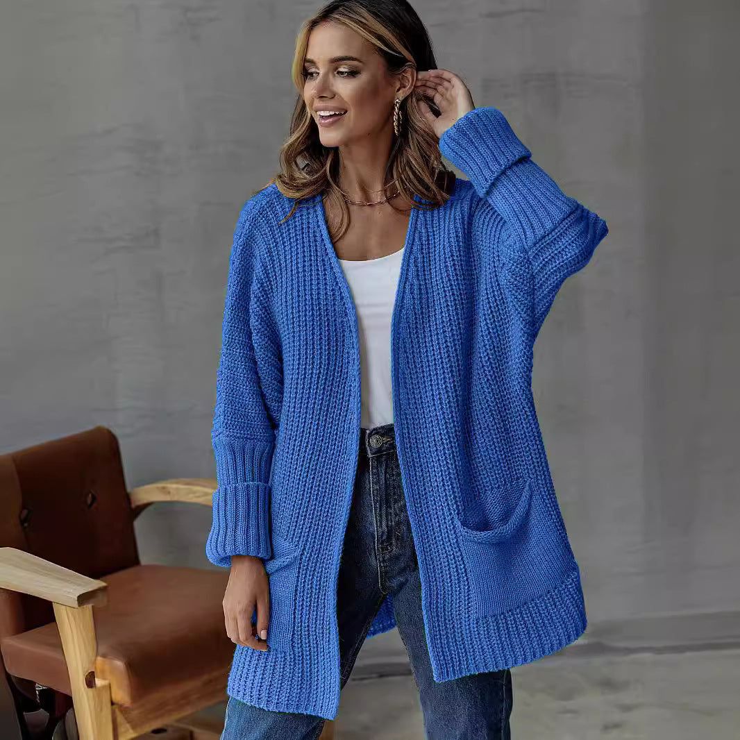 Women's Oversized Cardigan with Hood and Deep Pockets