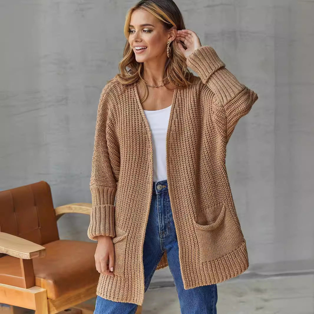 Women's Oversized Cardigan with Hood and Deep Pockets