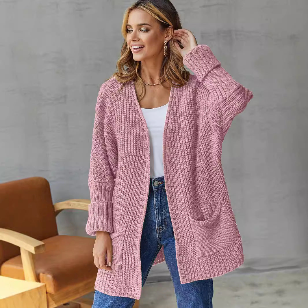 Women's Oversized Cardigan with Hood and Deep Pockets