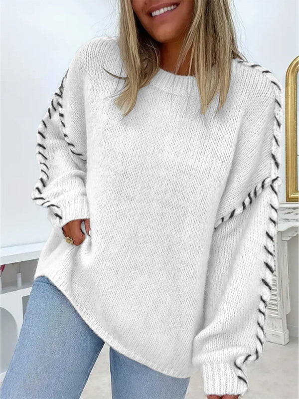 Women's Oversized Crew Neck Jumper in Soft Knit