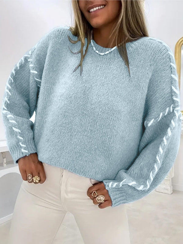 Women's Oversized Crew Neck Jumper in Soft Knit