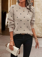 Women's Polka Dot Knitted Jumper with Soft Touch