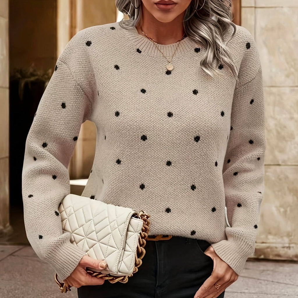 Women's Polka Dot Knitted Jumper with Soft Touch