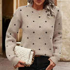 Women's Polka Dot Knitted Jumper with Soft Touch