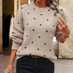 Women's Polka Dot Knitted Jumper with Soft Touch