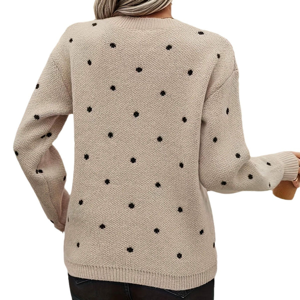 Women's Polka Dot Knitted Jumper with Soft Touch